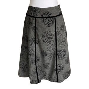 East 5th Gray and Black Wool Blend A-Line Skirt Size 8